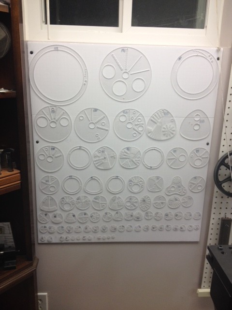 "I had to make a holder for the gears that fit my Rose engine. Now they are in order and easy to find. Also right next to my machine. " ~ Steve White
