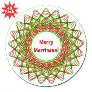 Spirograph Christmas sticker
