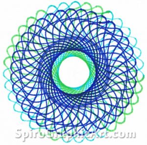 Triangle wheel, Ring 150/105, holes 3 (green, turquoise) and 6 (dark blue)
